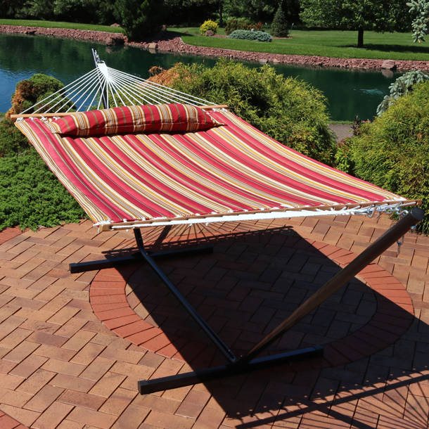 Arlmont & Co. Harrington Double Spreader Bar Hammock with Stand